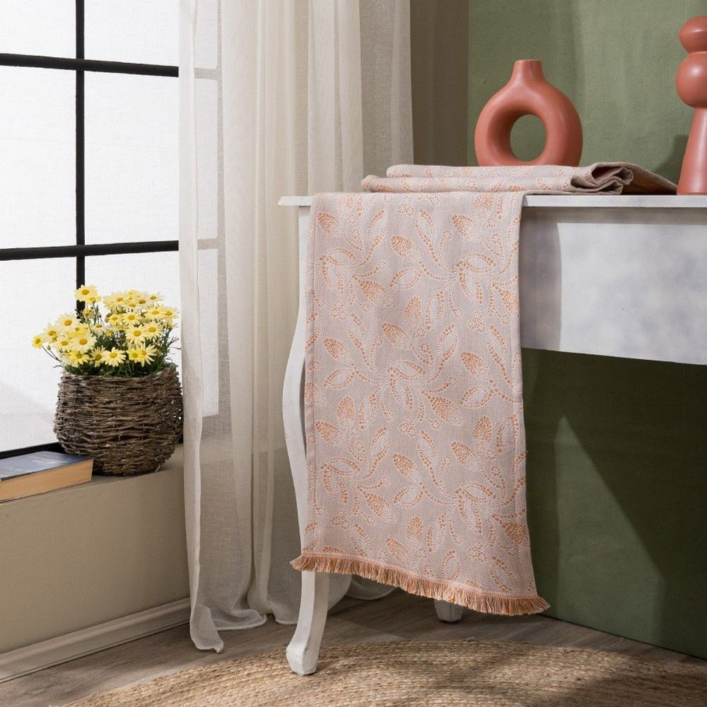 Τραβέρσα Padova 15 All Over Orange Teoran 45X180 Βαμβάκι-Πολυέστερ