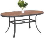 Τραπέζι Κήπου Telamo HM6288.01 160x90x73,5cm Anthracite-Natural