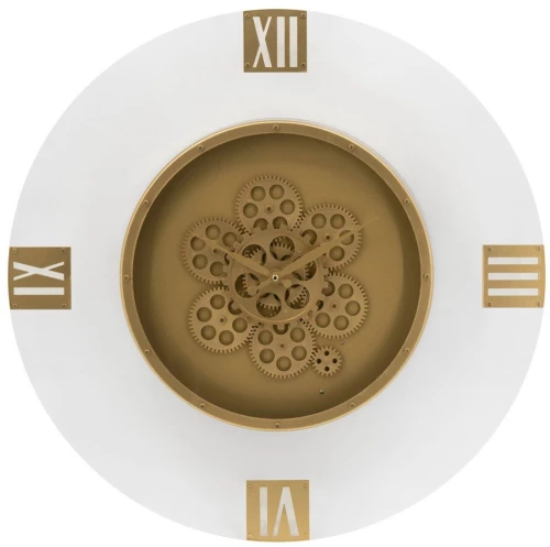 Ρολόι Τοίχου Clock 78667-DS 60x60x8cm White-Gold Artekko Μέταλλο