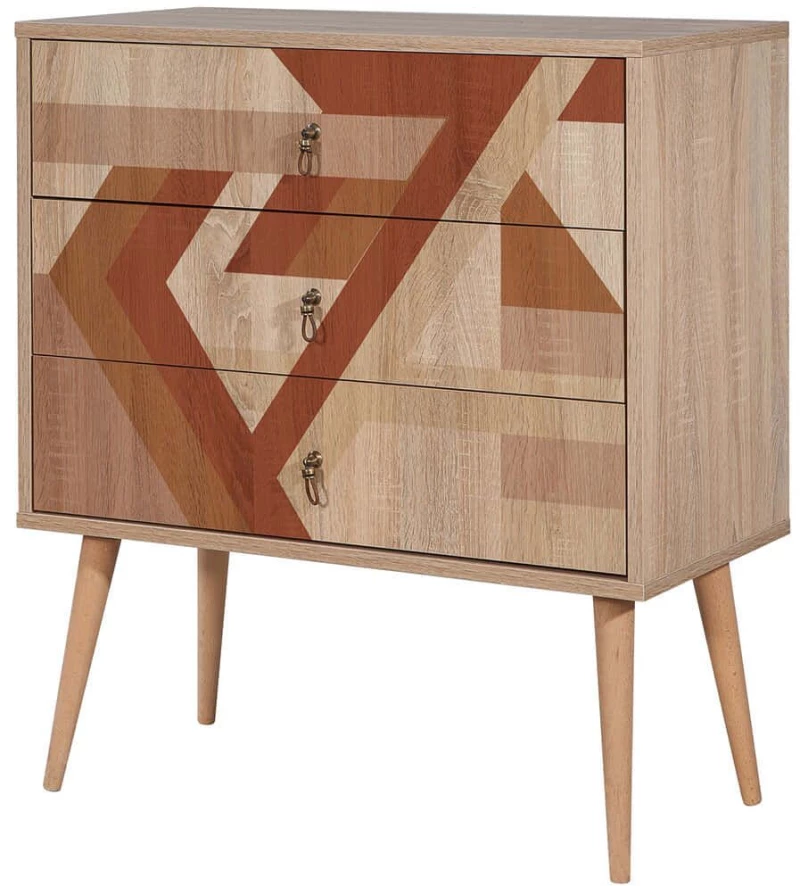 Συρταριέρα City Trio Flow 869VEL3464 80x40x89cm Multi