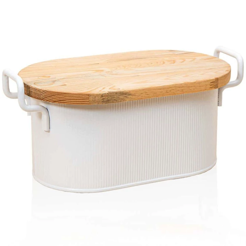 Ψωμιέρα 280TMA3606 39x22x16cm White Hermia Μέταλλο
