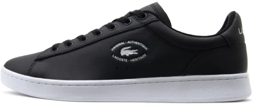 LACOSTE CARNABY SET 125 1 LEATHER SNEAKERS MEN LACOSTE ΛΕΥΚΟ- ΜΑΥΡΟ (7-49SMA0032312-BLK-WHT)