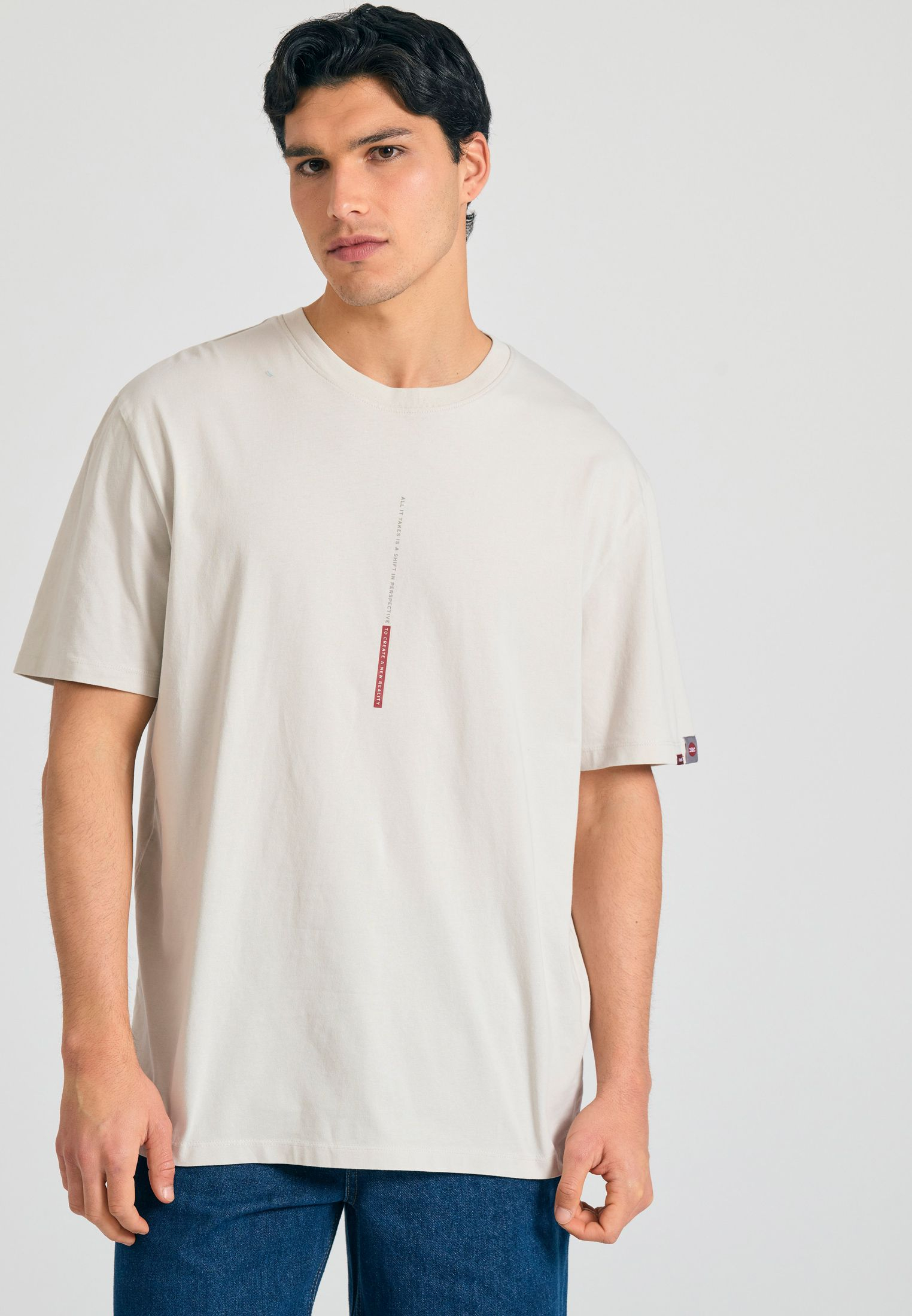Relaxed fit t-shirt με photographic τύπωμα - MIST - FBM011-302-04