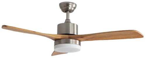 Primo PRCF-80442 Ανεμιστήρας Οροφής 52'' 132εκ. Με Τηλεχειριστήριο 1Φως LED 3Φτερά Καφέ-Inox