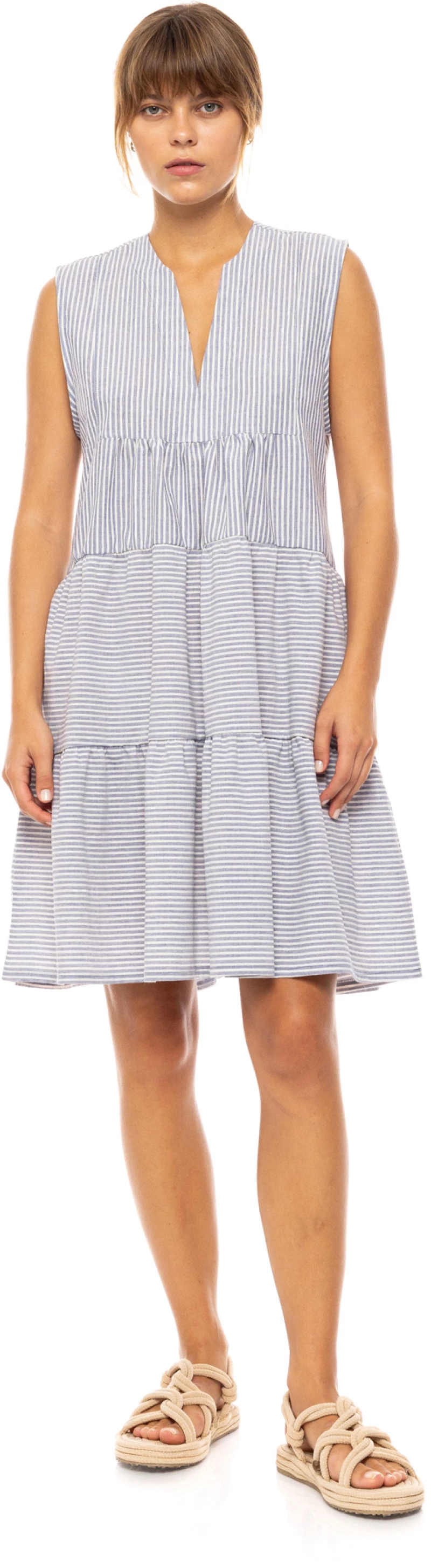 Γυναικείο BEACHWEAR - Pink Label - DENIM STRIPE - Viscose - Αμάνικο