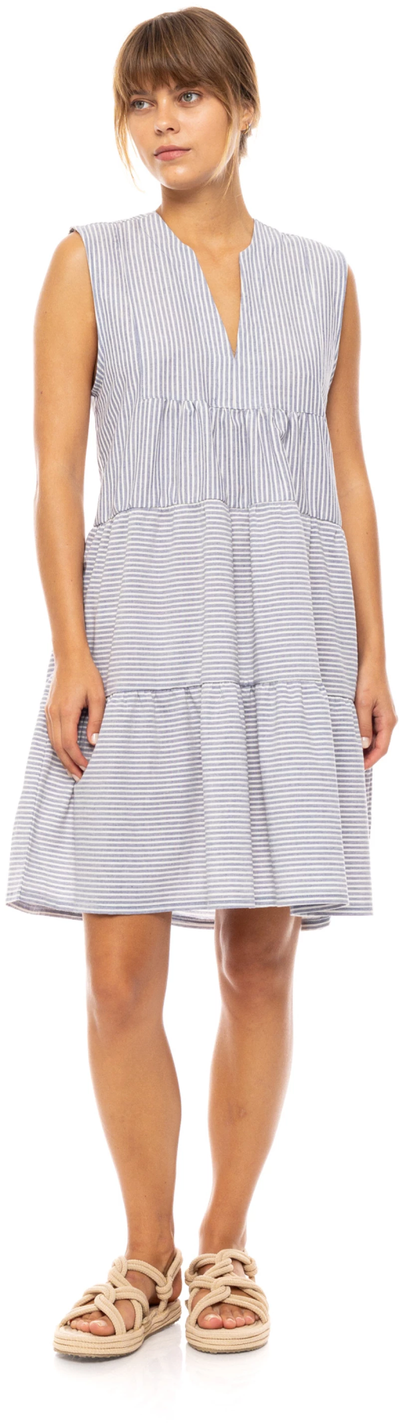 Γυναικείο BEACHWEAR - Pink Label - DENIM STRIPE - Viscose - Αμάνικο