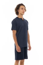 Ανδρική Καλοκαιρινή Πυτζάμα Ulisse - Stripe - V-NECK - Κοντό μανίκι - Cotton