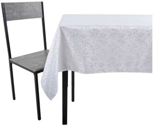 ΤΡΑΠΕΖΟΜΑΝΤΗΛΟ ΖΑΚΑΡ ΑΛΕΚΙΑΣΤΟ ΛΕΥΚΟ 140x180εκ. ΜΕ ΔΙΑΚΡΙΤΙΚΟ ΑΝΑΓΛΥΦΟ ΜΟΤΙΒΟ