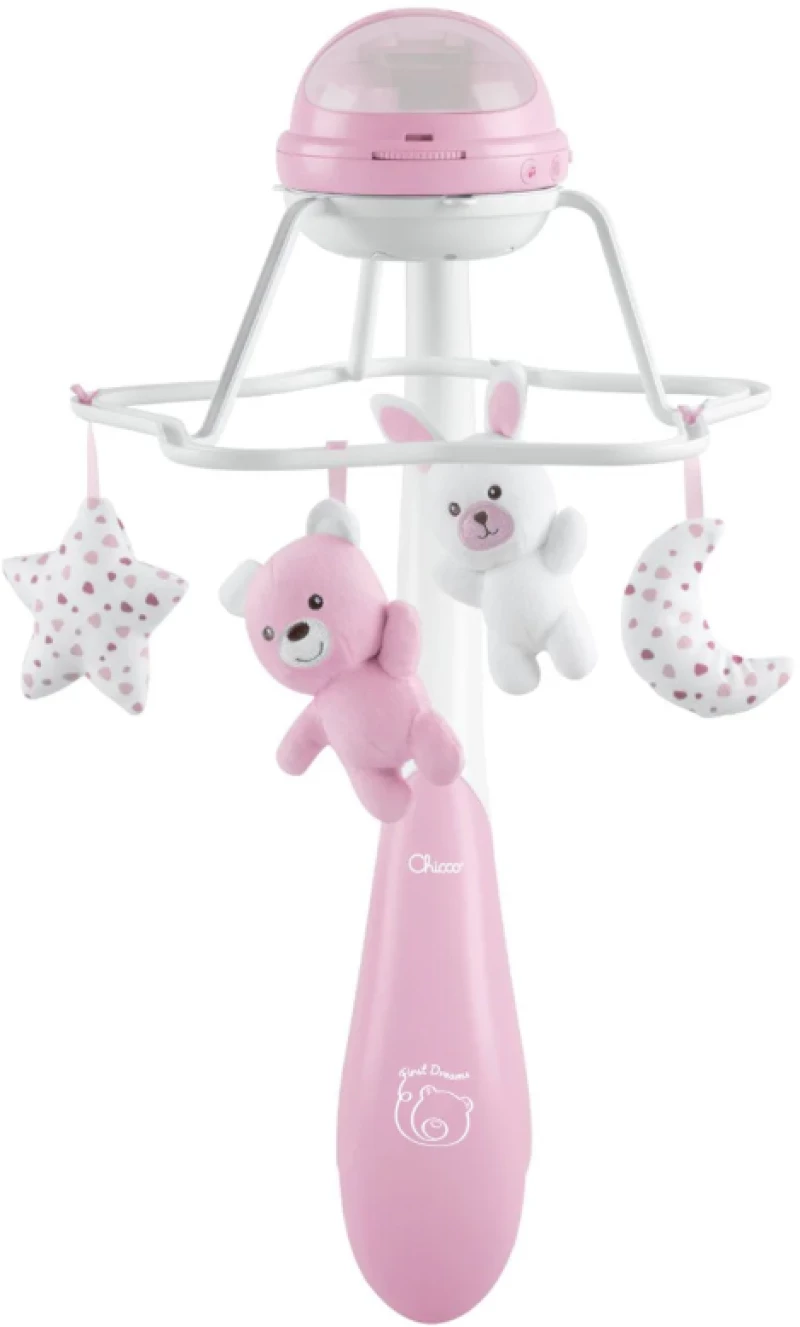 Chicco Παιχνίδι Κούνιας-Προβολέας Rainbow ΡΟΖ 0M+ Y01-11041-10