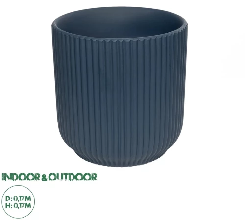 GloboStar® Artificial Garden ULUWATU 20520 Διακοσμητική Κεραμική Γλάστρα Μπλέ Π17 x M17 x Υ17