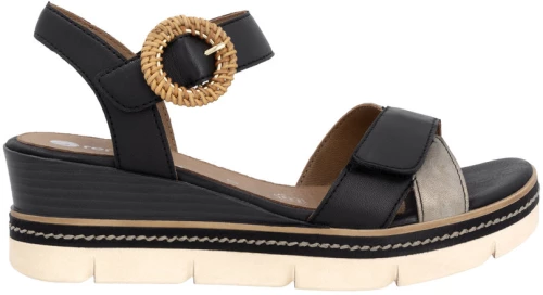 Remonte D2L50-03 Ανατομική Δερμάτινη Πλατφόρμα Μαύρη 4,5cm