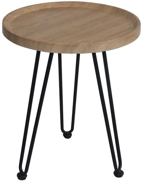 WOODWELL ΕΜ964,1MATRIX Τραπεζάκι Σαλονιού Καθιστικού, Μέταλλο Βαφή Μαύρο, Ξύλο Φυσικό 120x60x46cm ΕΜ964,1