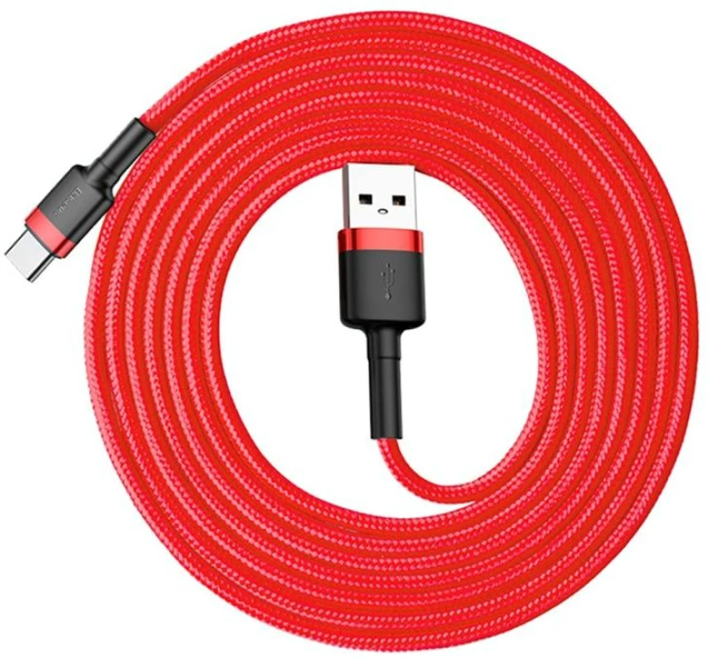 Baseus 2m 2A Max USB σε USB-C / Type-C καλώδιο φόρτισης συγχρονισμού δεδομένων (κόκκινο+κόκκινο) (Baseus)