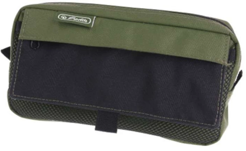 Herlitz Κασετίνα με 2 Εξωτερικές Τσέπες Olive Green/Black 21x11x 5,5cm