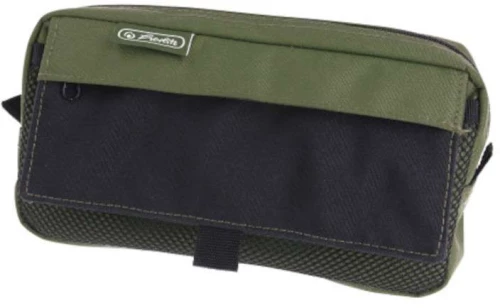 Herlitz Κασετίνα με 2 Εξωτερικές Τσέπες Olive Green/Black 21x11x 5,5cm