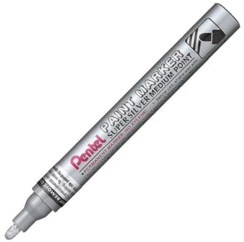 Pentel Μαρκαδόρος Λαδιού Ανεξίτηλος Medium Silver