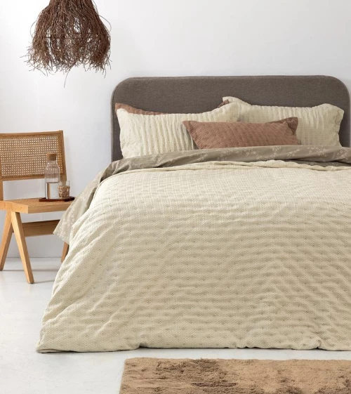Κουβέρλί Υπέρδιπλο (220x240) Tot Ivory microfiber Palamaiki