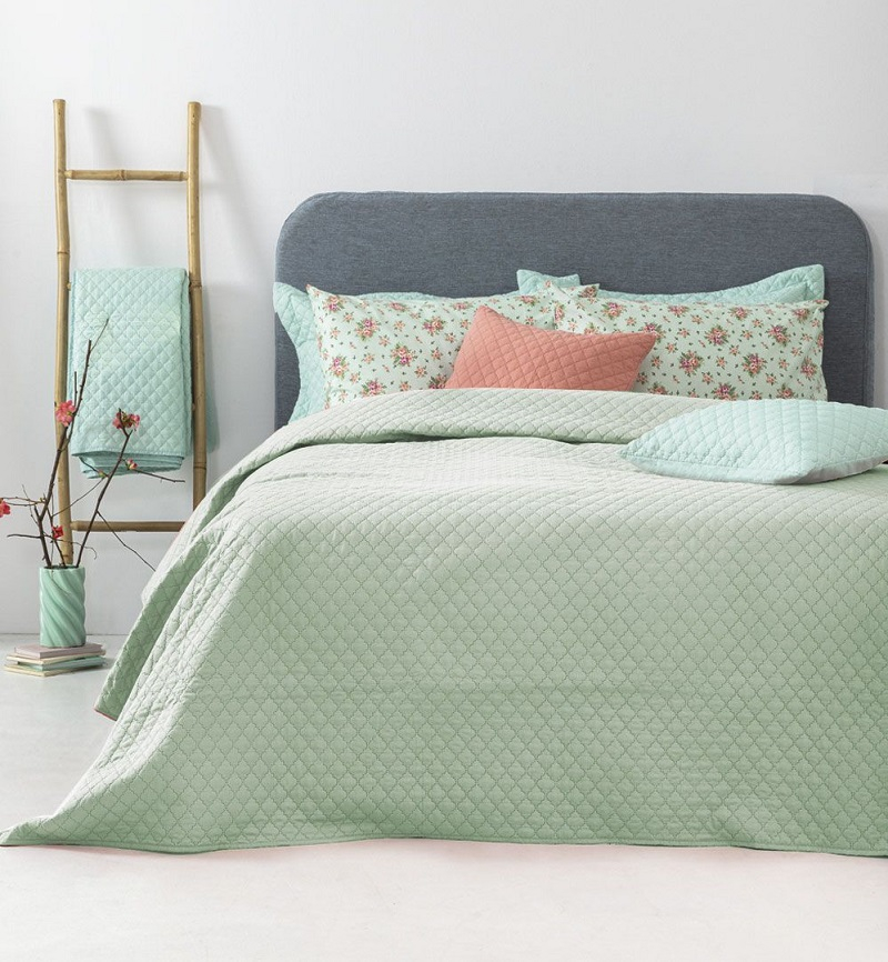 Κουβέρλί Σετ Υπέρδιπλο (220x240) Jenn/2 Green microfiber Palamaiki