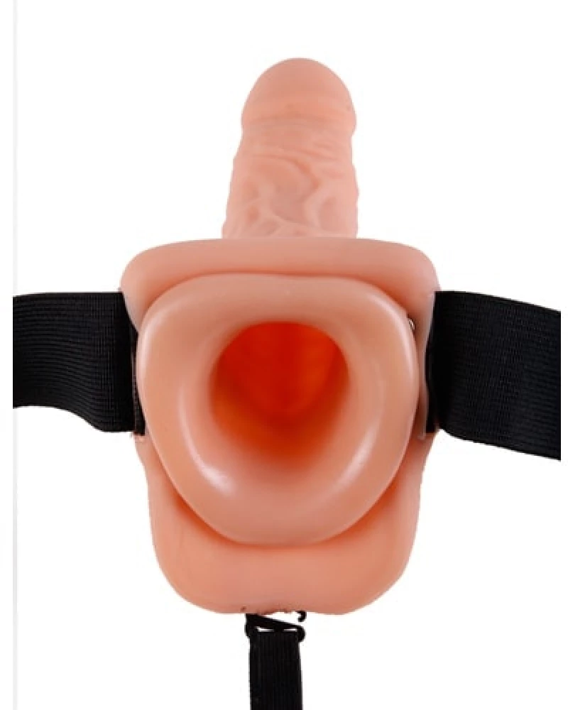 Κούφιο Strap-On με Όρχεις Fetish Fantasy Series 18cm Μπεζ