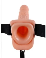 Κούφιο Strap-On με Όρχεις Fetish Fantasy Series 18cm Μπεζ