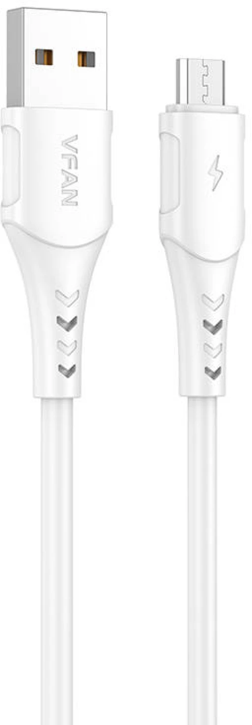 Usb to Micro usb Cable Vfan Colorful X12, 3a, 1m (White)