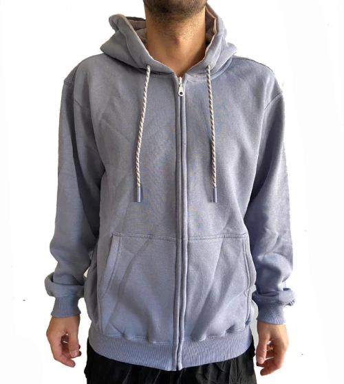 STRANGEL STRANGEL HOODED FULL ZIP 2028-DARK CIEL
