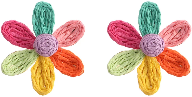 Ψάθινο σκουλαρίκι SASA-9957-13 - Rainbow Bag to Bag