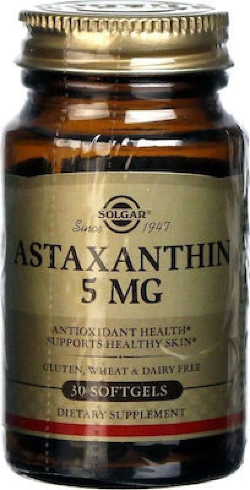 SOLGAR Astaxanthin 5mg Συμπλήρωμα Διατροφής Mε Ισχυρή Αντιοξειδωτική Δράση 30 Μαλακές Κάψουλες