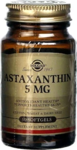 SOLGAR Astaxanthin 5mg Συμπλήρωμα Διατροφής Mε Ισχυρή Αντιοξειδωτική Δράση 30 Μαλακές Κάψουλες