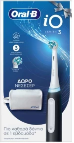 ORAL-B iO Series 3 Ηλεκτρική Οδοντόβουρτσα Black & Δώρο Νεσεσέρ
