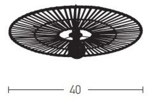 Πλαφονιέρα Φωτιστικό Οροφής 40cm E27 40W IP20 Zambelis 19253 Μαύρο