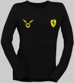 Lewis Hamilton Ferrari W Μακρυμάνικο T-Shirt (Wings) - BLACK