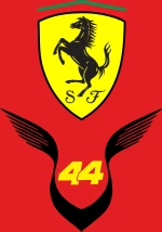 Lewis Hamilton Ferrari W Μακρυμάνικο T-Shirt (Wings) - BLACK