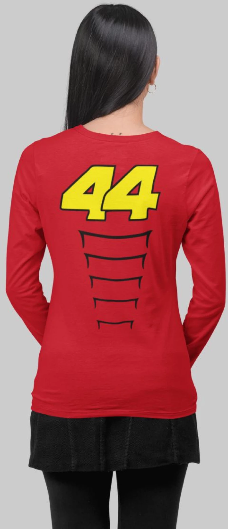 Lewis Hamilton Ferrari W Μακρυμάνικο T-Shirt (Wings) - BLACK