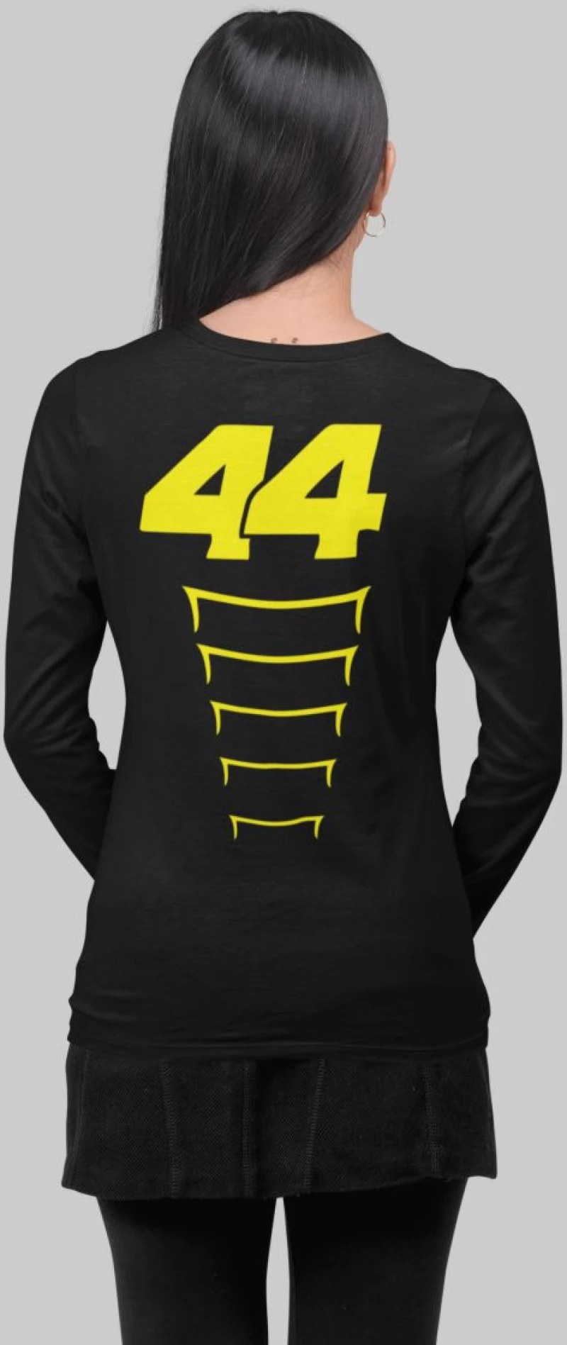 Lewis Hamilton Ferrari W Μακρυμάνικο T-Shirt (Wings) - BLACK