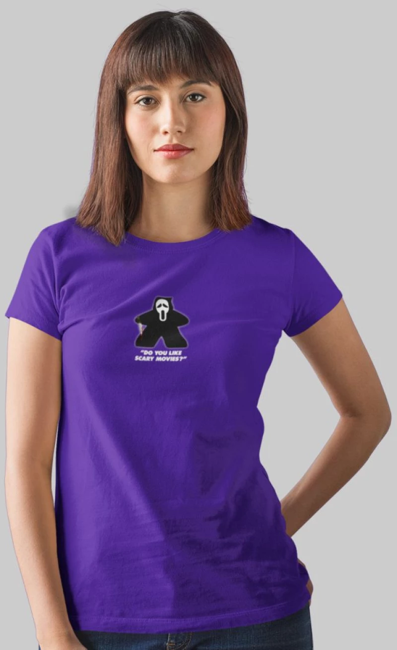 Ghostface Meeple W T-Shirt - DARK PURPLE