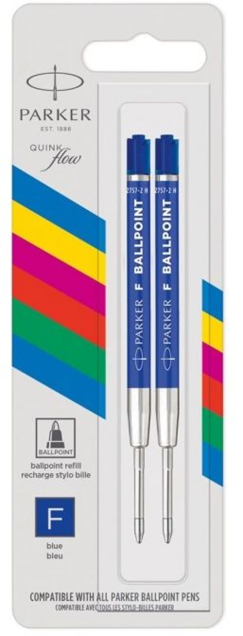 Parker Ανταλλακτικό Economy BallPen Blue Fine (2τεμ.)