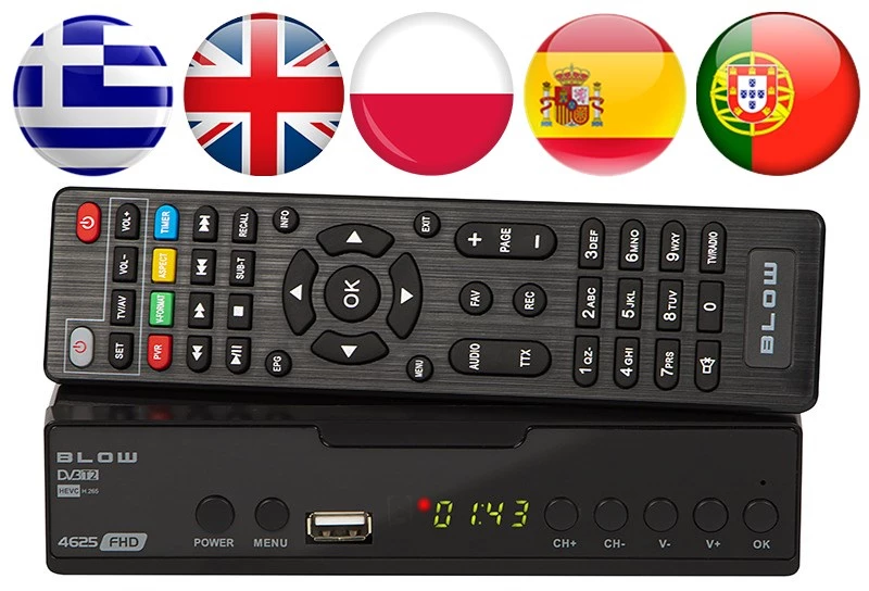 DVB-T2 decoder BLOW 4625FHD H.265 H.265 V2 tuner