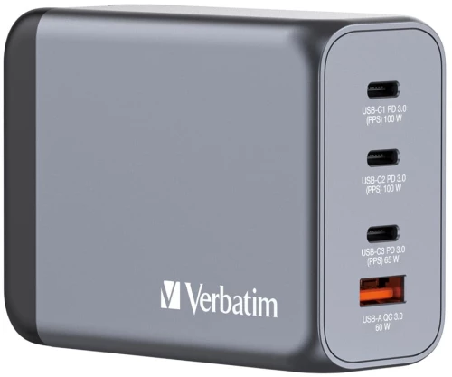 Verbatim - GNC-200 GaN Charger 4 Port 200W USB-A/USB-C / Electronics