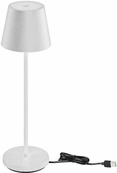 V-TAC Επιτραπέζιο Φωτιστικό 2W 200lm 180° IP54 Επαναφορτιζόμενο Touch Dimmable με Ασύρματη Βάση Φόρτισης Ζεστό Λευκό Άσπρο Σώμα 7651