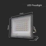 V-TAC 100W SMD LED Spotlight  LED σκούρο γκρι χρώμα CCT 3in1 IP65
