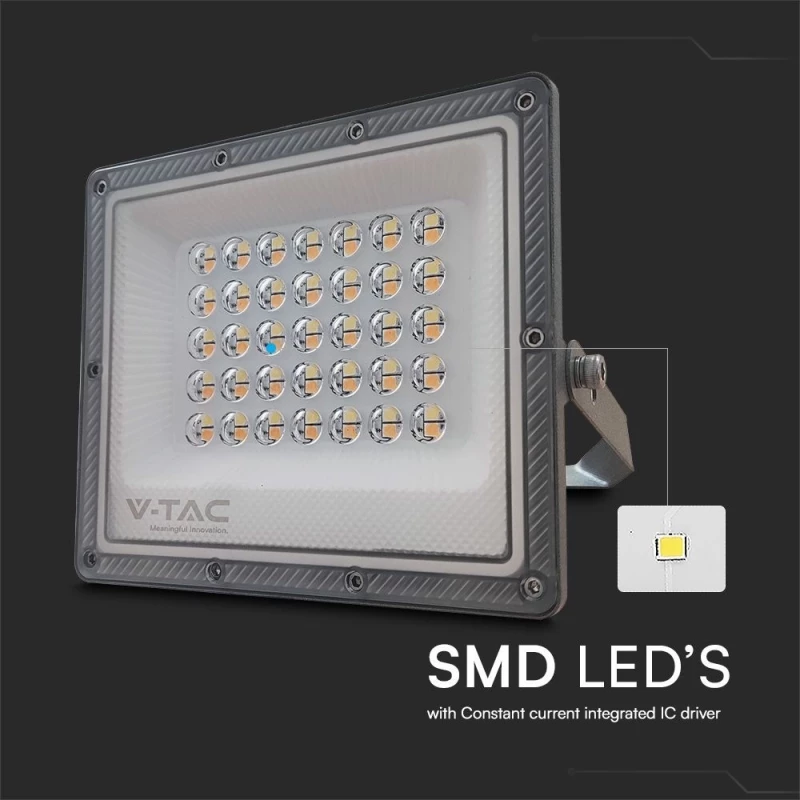 V-TAC 100W SMD LED Spotlight  LED σκούρο γκρι χρώμα CCT 3in1 IP65