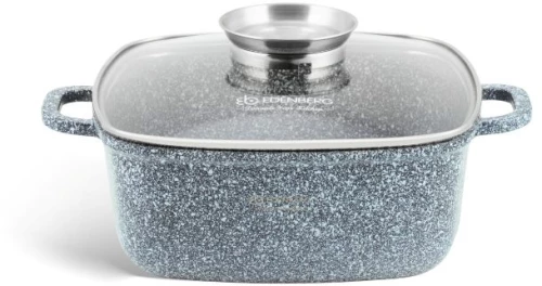 Αντικολλητική τετράγωνη κατσαρόλα 28cm, 6,5Lt με γυάλινο καπάκι Edenberg EB-3975