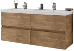 Πάγκος μπάνιου με Νιπτήρα Luxus 120 Pl Wood Dark
