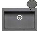 Νεροχύτης Κουζίνας Pyragranite Istros 76x50 εκ. 1B Iron Grey
