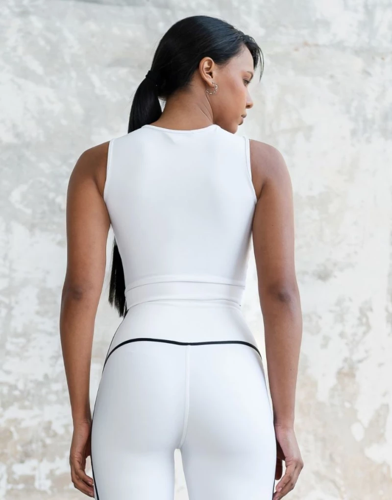 Αθλητικό Top με Φερμουάρ Lismina 464 White
