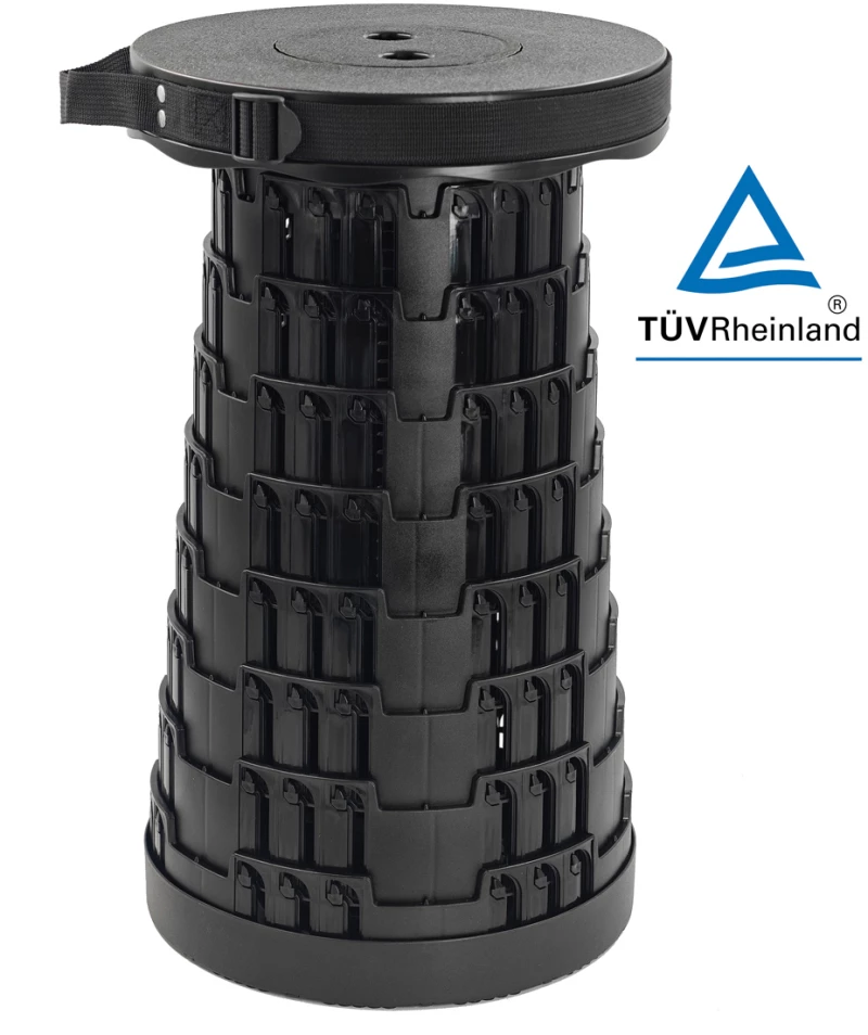 POWERTECH πτυσσόμενο καρεκλάκι HUH-0230  αντοχή έως 250kg  25.5x45cm  μαύρο
