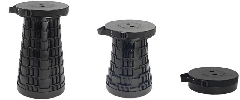 POWERTECH πτυσσόμενο καρεκλάκι HUH-0230  αντοχή έως 250kg  25.5x45cm  μαύρο