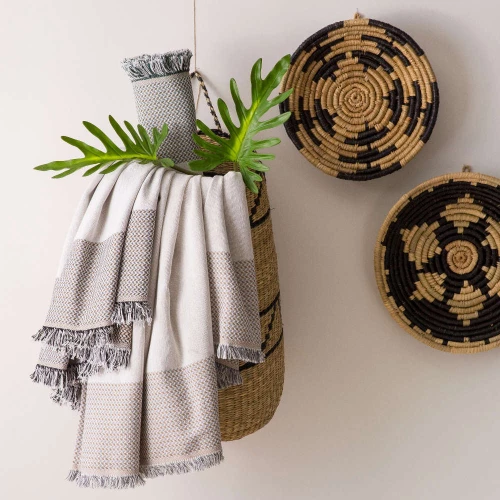 Ριχτάρι Βαμβακερό Τριθέσιο Isla Μαύρο 180 x 300 cm