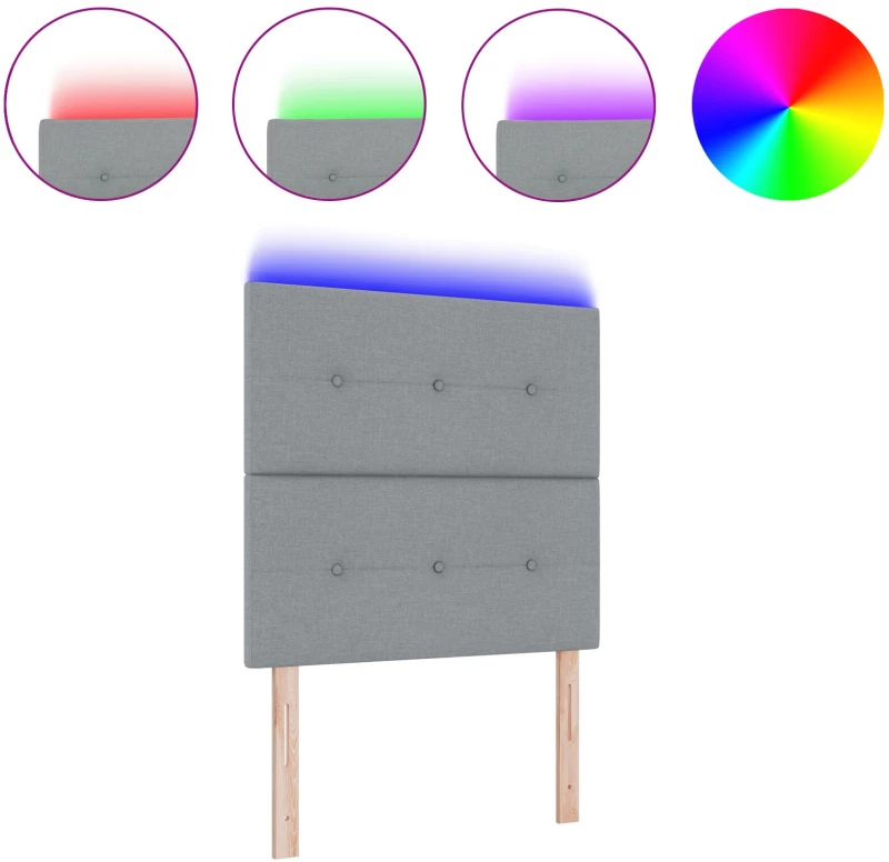 vidaXL LED Κεφαλάρι Φωτισμού Γκρι 100 εκ Υφάσματος